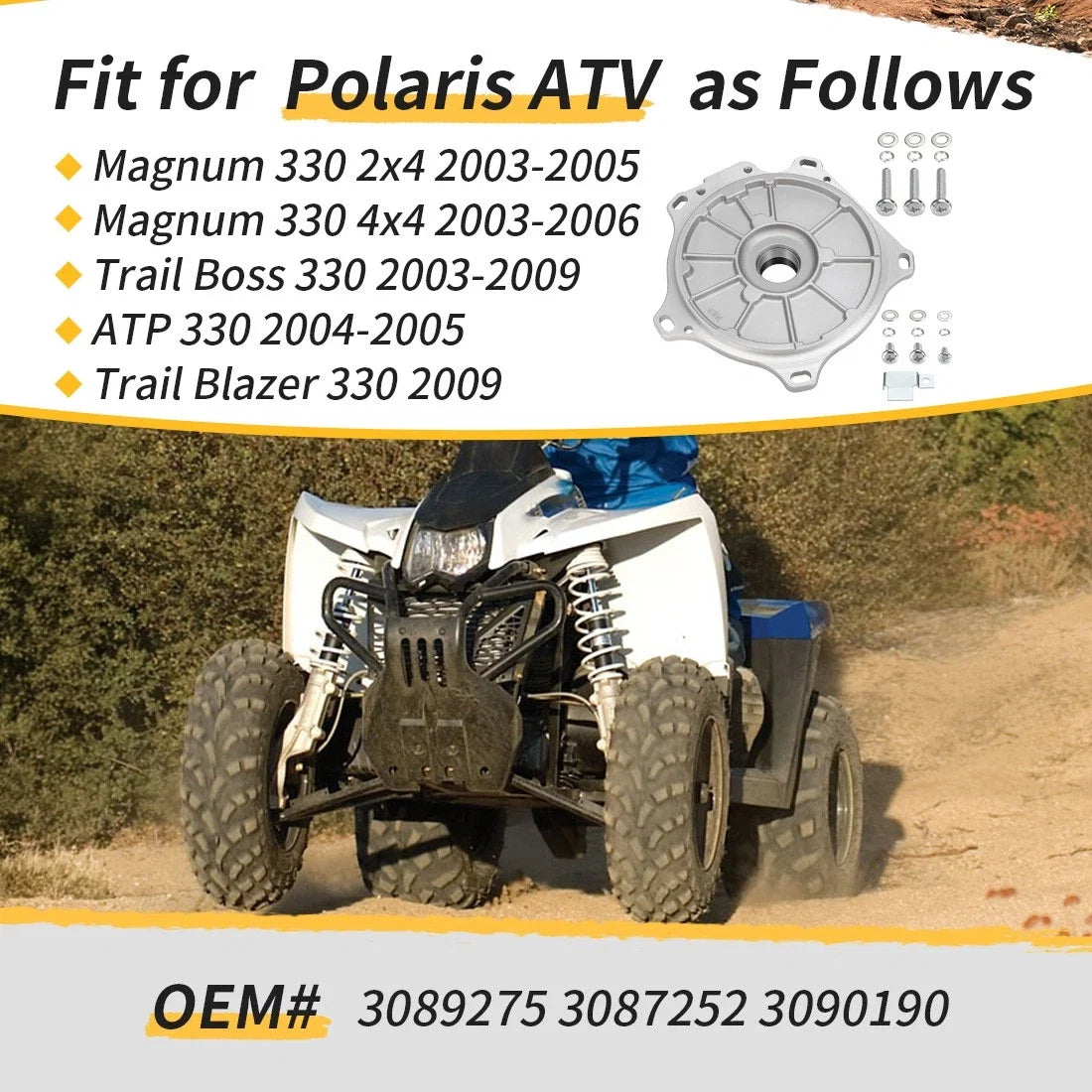 Stator Plate Cover for Polaris Trail Boss Magnum ATP 330 (1999–2006) 3087252 3089275