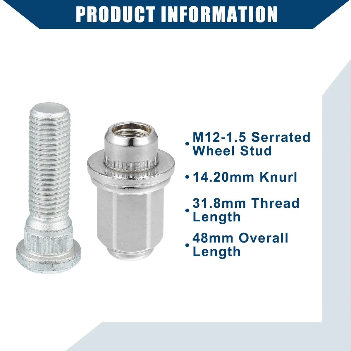 Set of 1 Wheel Lug Stud Bolt No. 90942-01058 for Toyota Lexus Scion 