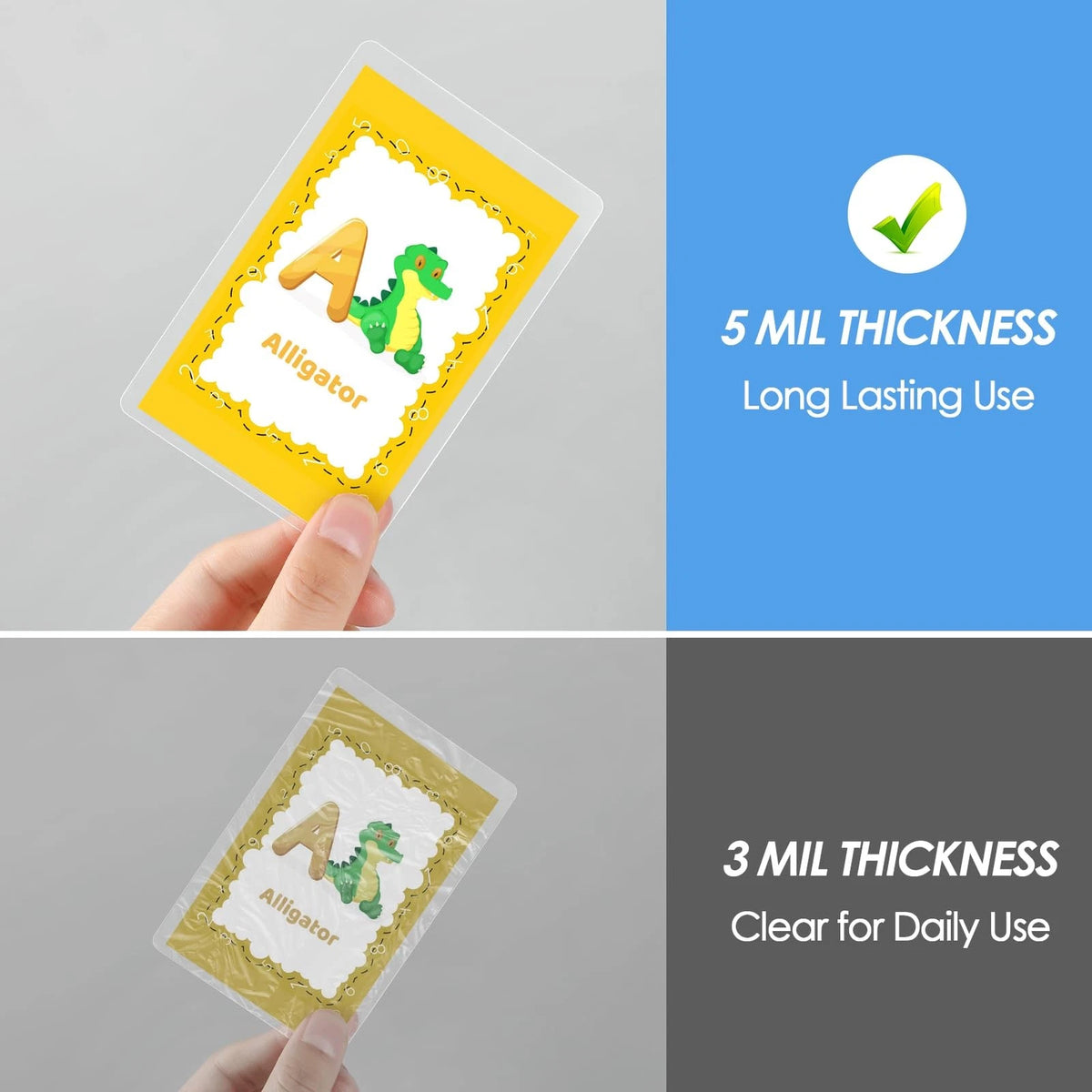 100 Pack Laminating Pouches for Business Cards (5.2" x 3.5")