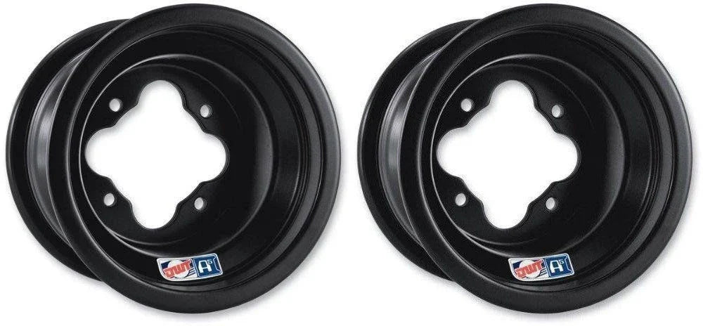 Set of 2 DWT Black A5 ATV Rear Wheel Rims 8" 8x6 4/115 for Yamaha YFZ450 Raptor 700 Banshee
