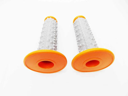 Orange Grey Diamond Top Handlebar Grip Set for Suzuki MX Enduro Trail