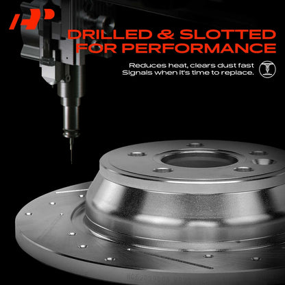 Set of 2 Rear Drilled Brake Rotors for Nissan Titan (2004–2015) - 980198PER, S-31329