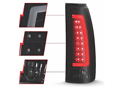 LED Taillights for Cadillac Escalade/C/K (1988–2002) 311345 Black Housing Smoke Lens