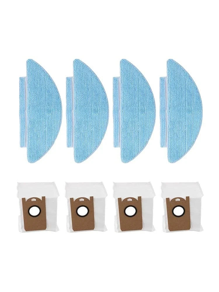 8 Pieces Mop Cloth and Dust Bag Set for Laresar L6 Nex Vacuum