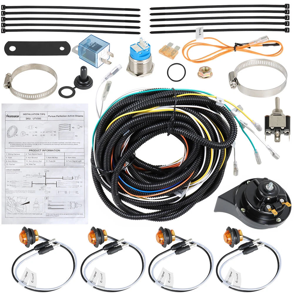 LED Turn Signal Light Kit with Horn for John Deere Gator TE (2008) B0401-00901BK