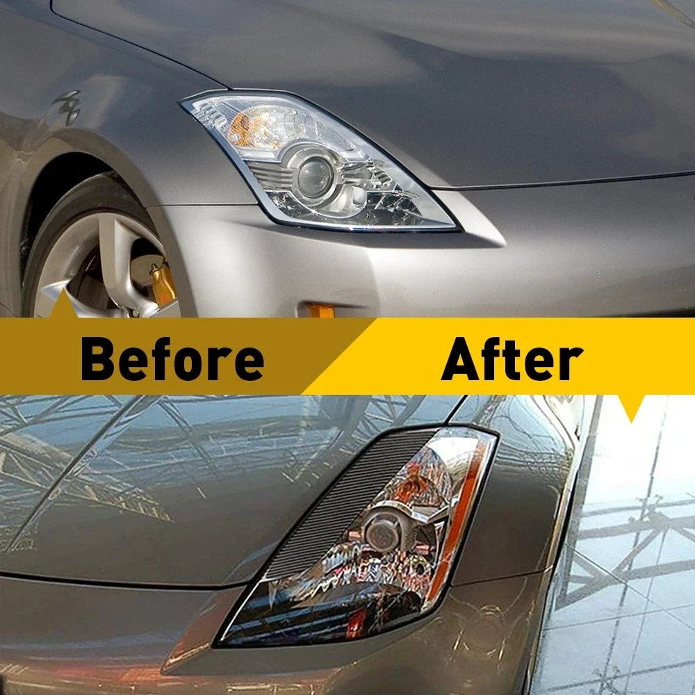 2X Headlight Eyelids for Nissan 350Z (2003–2009) Carbon Fiber Trim