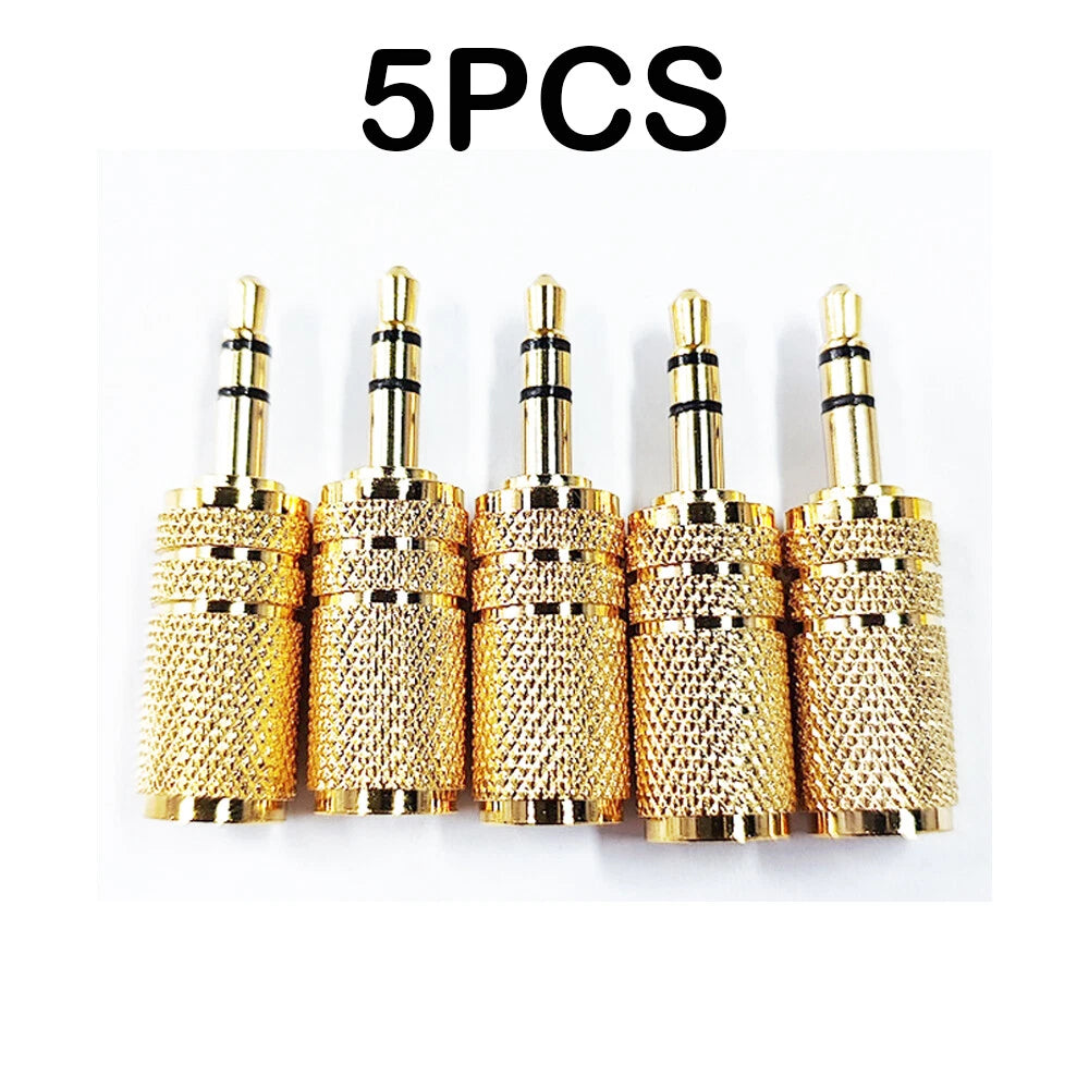 5Pcs 3.5mm Stereo TRS Male to Mono TS Female Audio Adapter