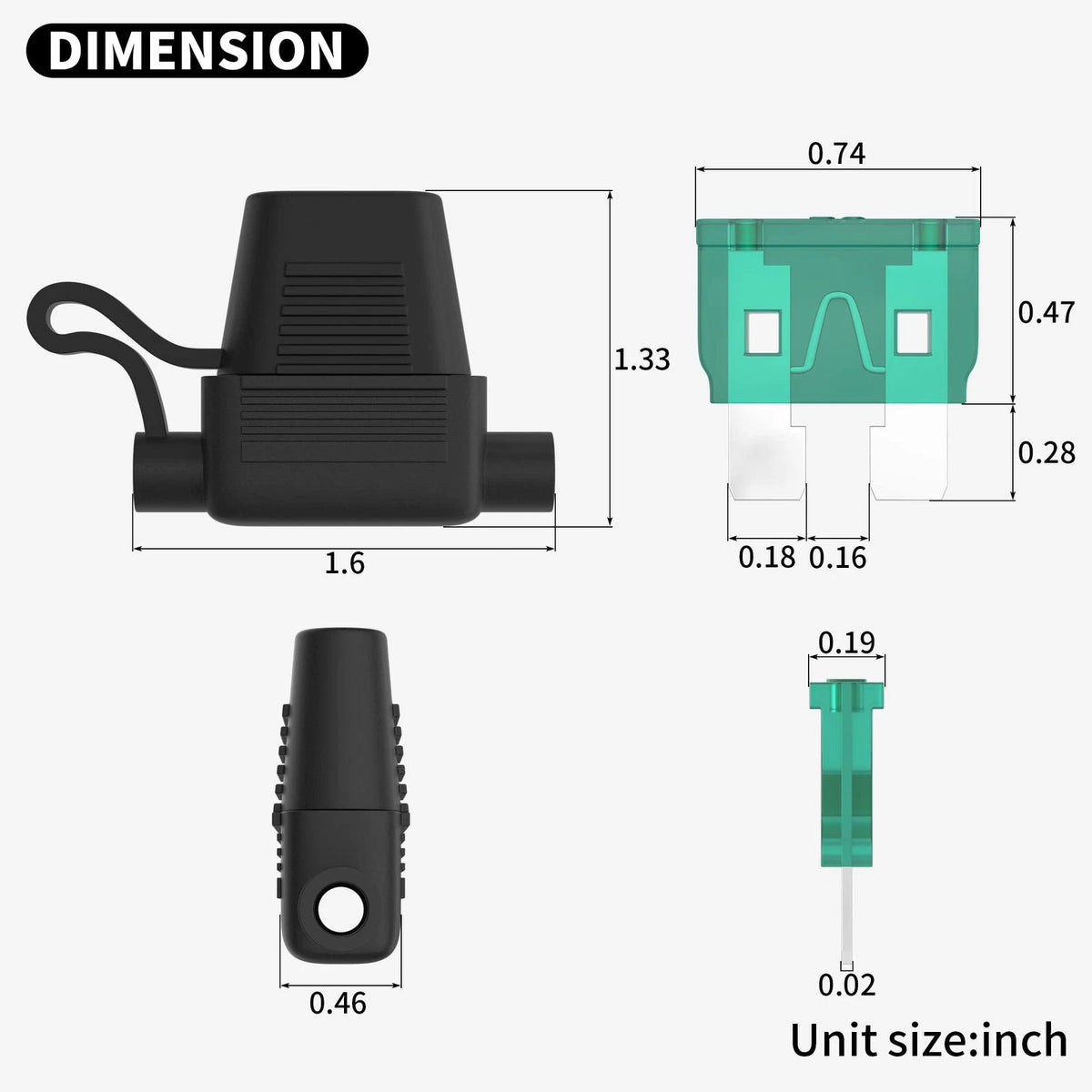 10 Gauge Fuse Holder for ATC/ATO Blade Fuses (12V)