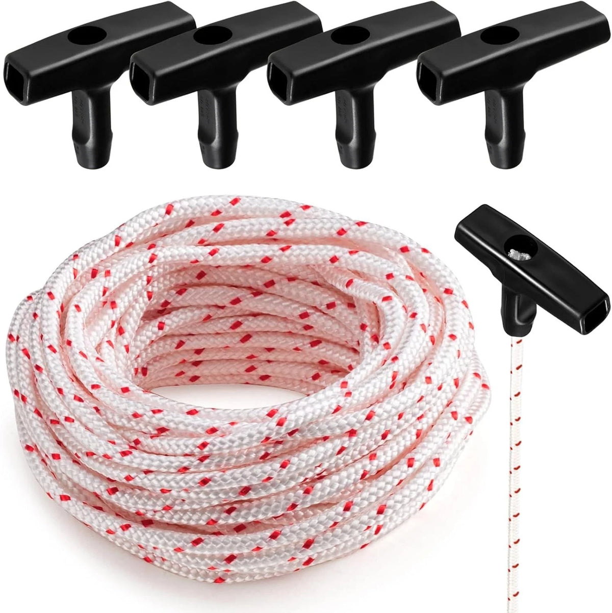 4-Pack Pull Cord Rope 40ft with Ergonomic Handle for Easy Engine Starts