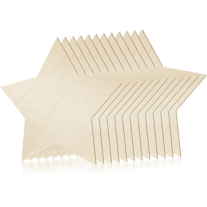12 Inch Wooden Star Ornaments for Crafts (4th of July)