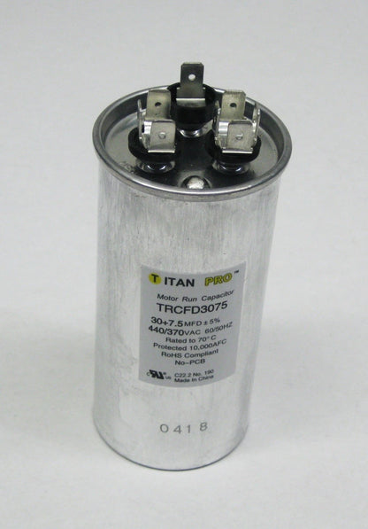 HVAC Round Dual Motor Run Capacitor for TitanPro TRCFD3075