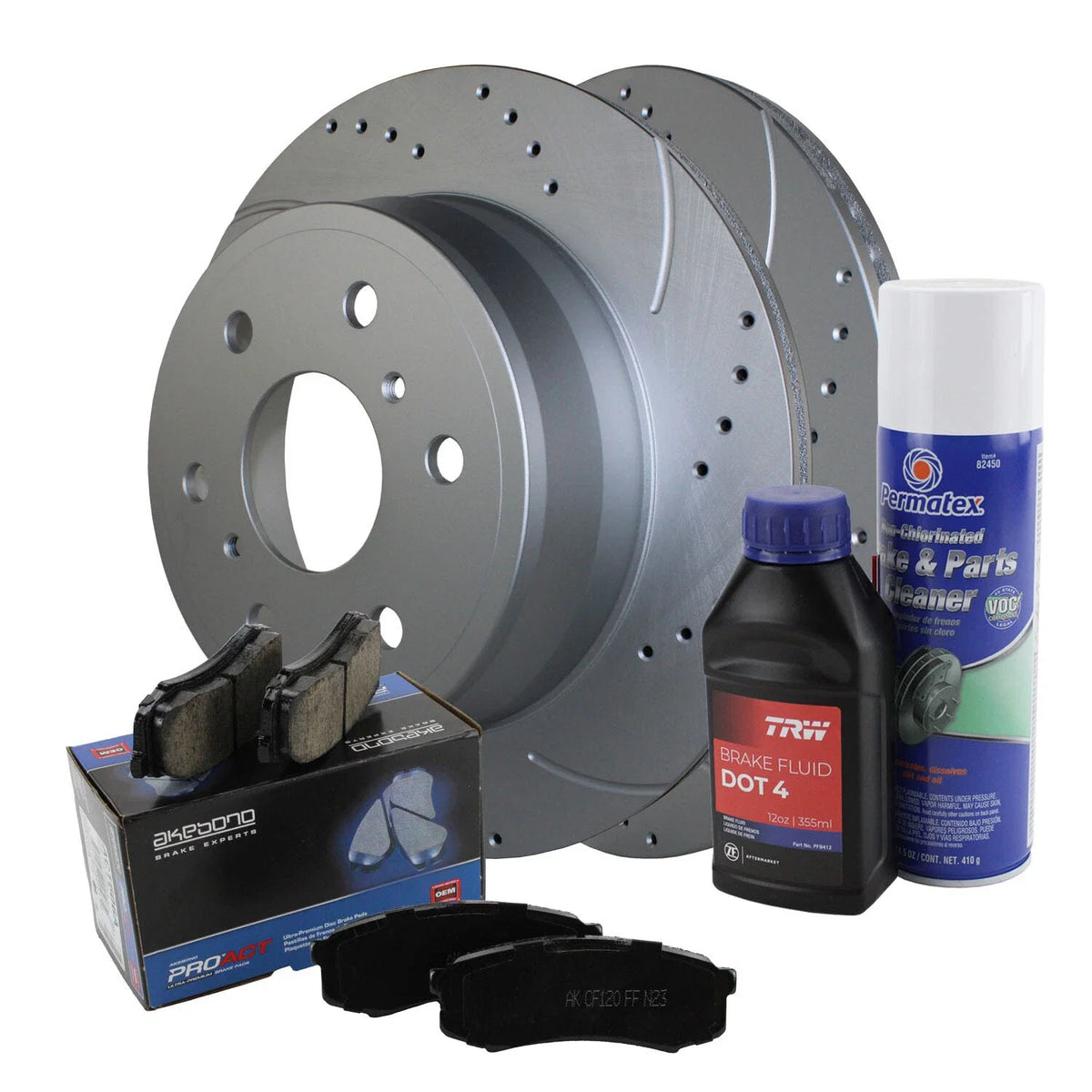 Rear Brake Kit 345mm Disc & Akebono Ceramic Pads for Cadillac Chevrolet GMC