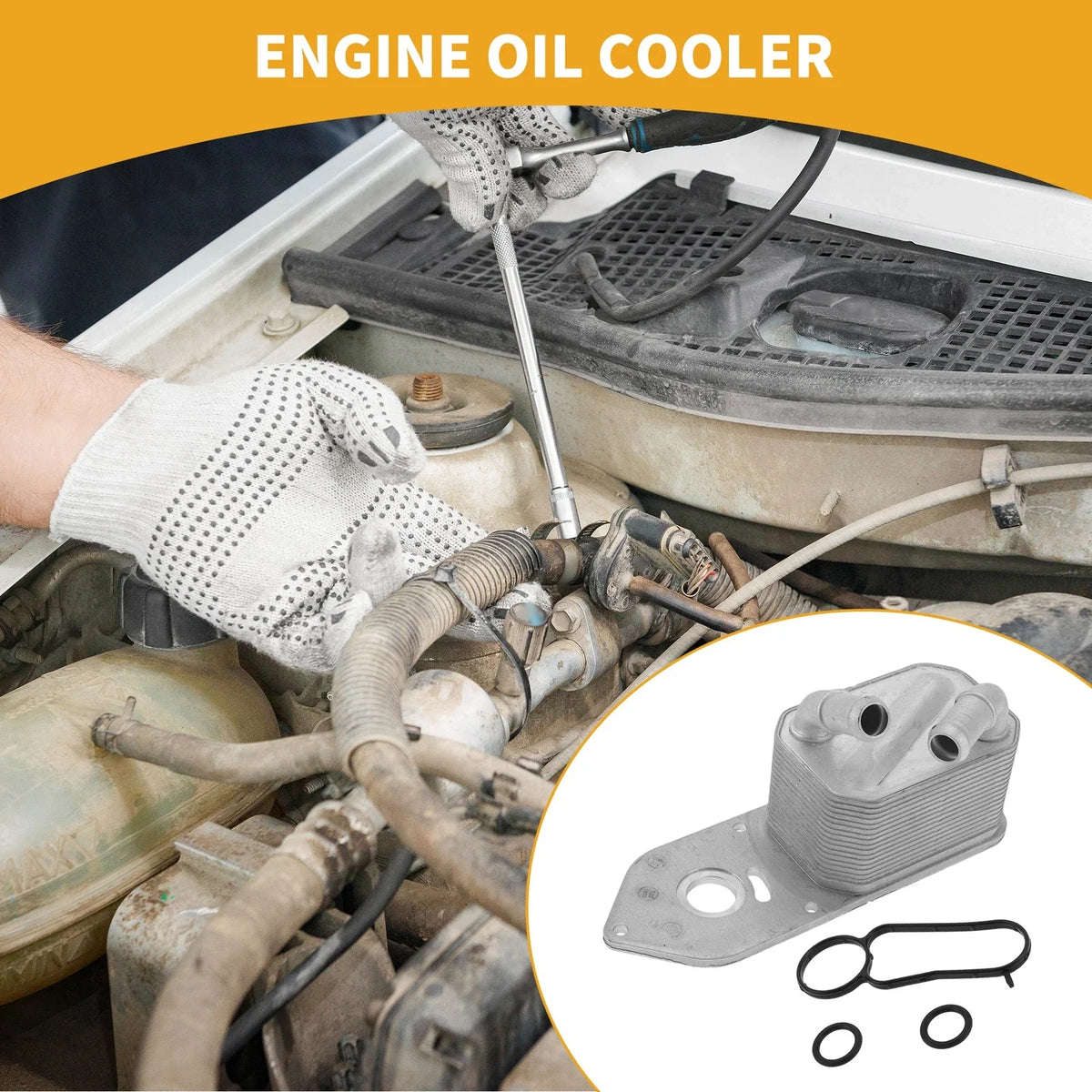 Engine Oil Cooler with O-rings for Ford Transit (No.GK2Q6A642AB)