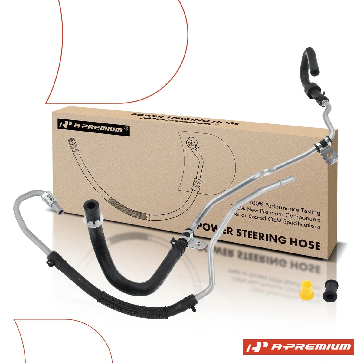 2X Power Steering Return Line Hose Assembly for Toyota RAV4 (2001–2003) 4442042050, 44406-42080