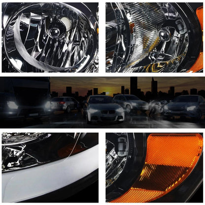 Smoked Lens Amber Corner Headlight/Lamp with LED DRL for Dodge RAM Pickup (2006–2009)