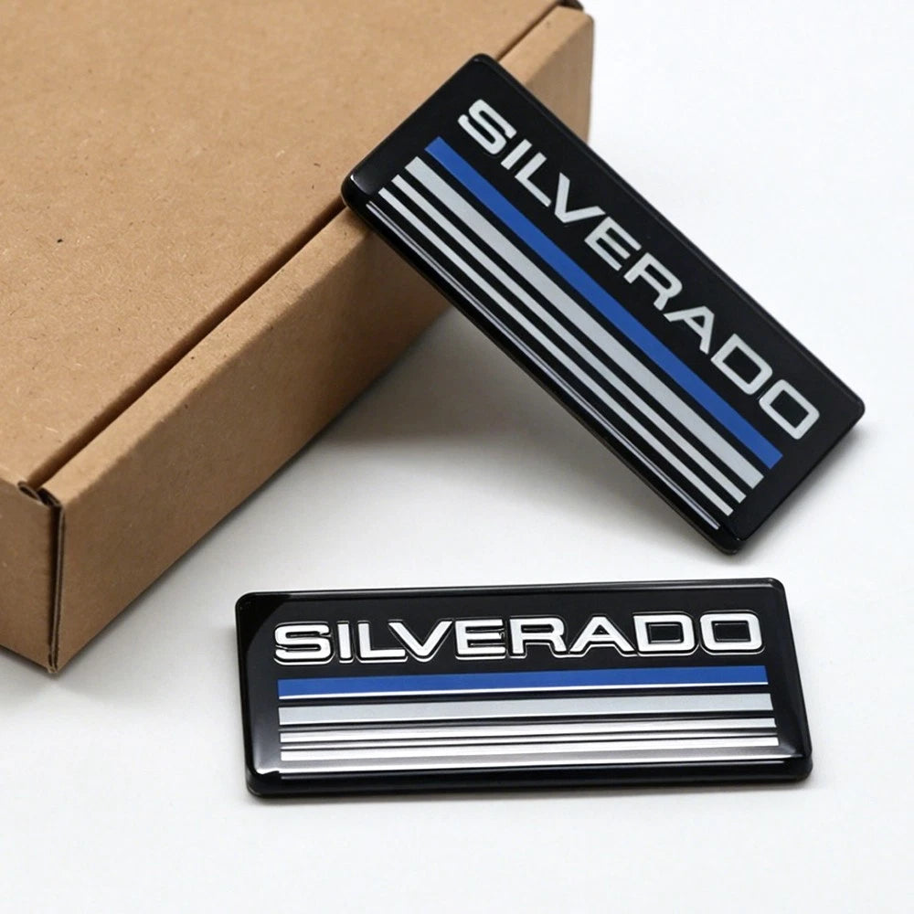 2X Silverado Emblem Side Roof Pillar Cab Badges Nameplate Blue (1988–1998)