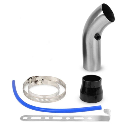 76mm 3" Silver Aluminum Cold Air Intake Induction Pipe Hose Tube for Universal