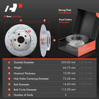 Drilled Brake Rotors & Ceramic Pads for Chrysler 300 Dodge