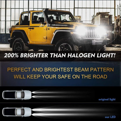7" Round LED Headlights Pair Halo for Jeep Wrangler (LJ, TJ, CJ, JK)