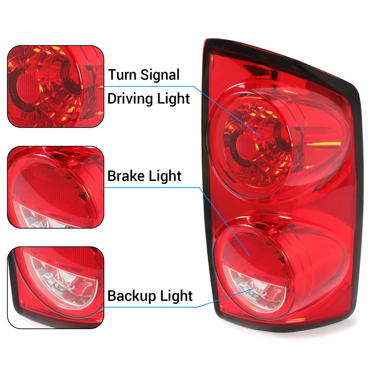 Tail Light for Dodge Ram 1500 (2007–2008) & Ram 2500/3500 (2007–2009) Right Side