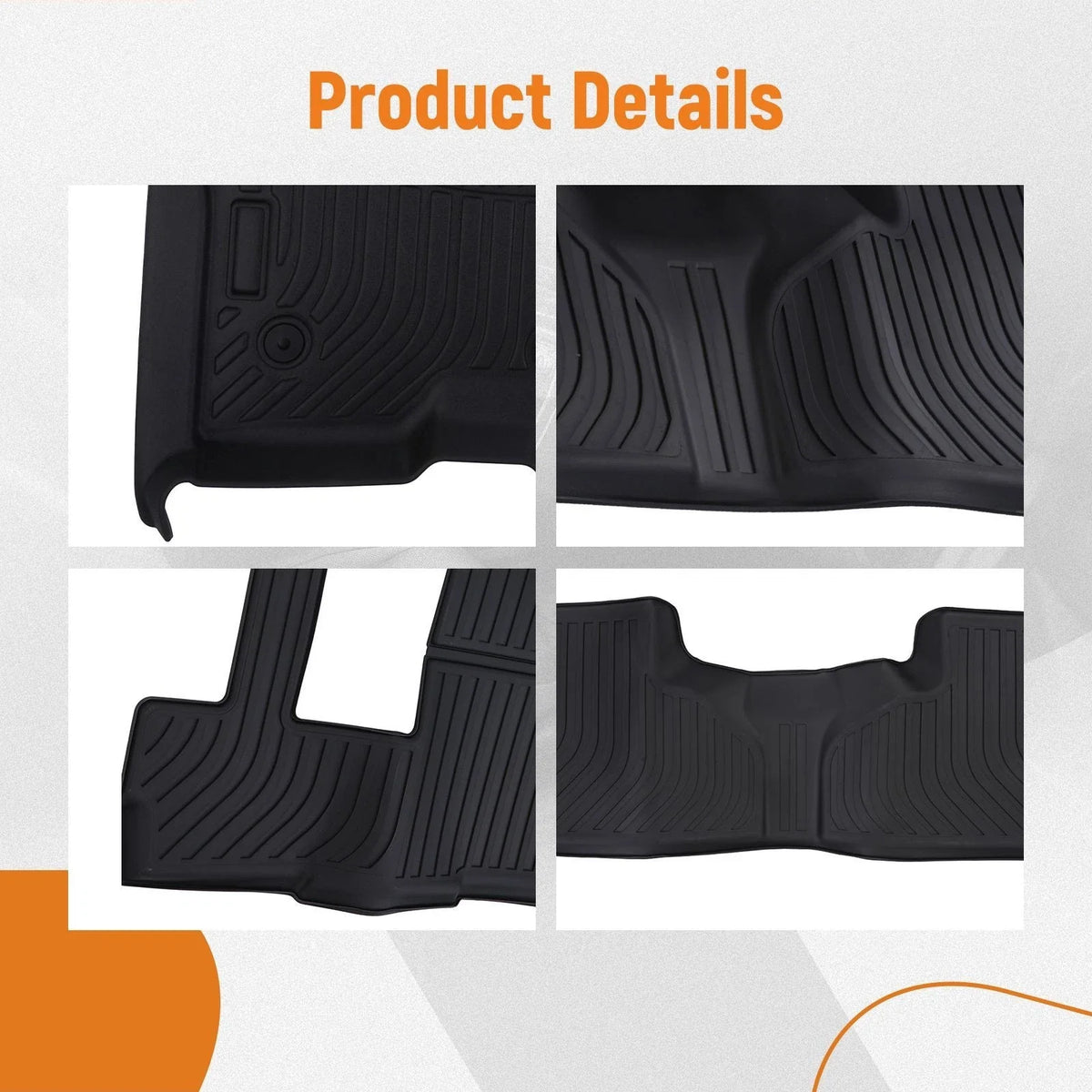 Waterproof TPE Floor Mats for Chevrolet Suburban Yukon XL (2021–2025)