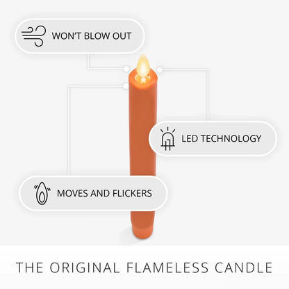 Flameless Battery Operated Taper Candle for Harvest Pumpkin (Pack of 1)