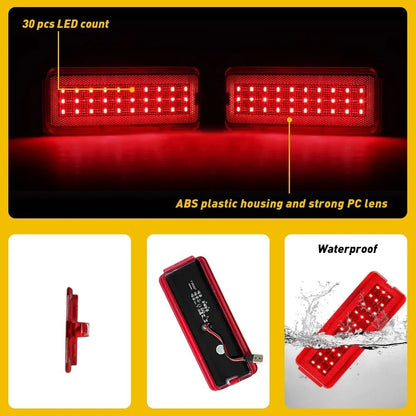 Set of 2 LED Interior Door Panel Lights for Ford F250 F350 Super Duty (1999–2007)