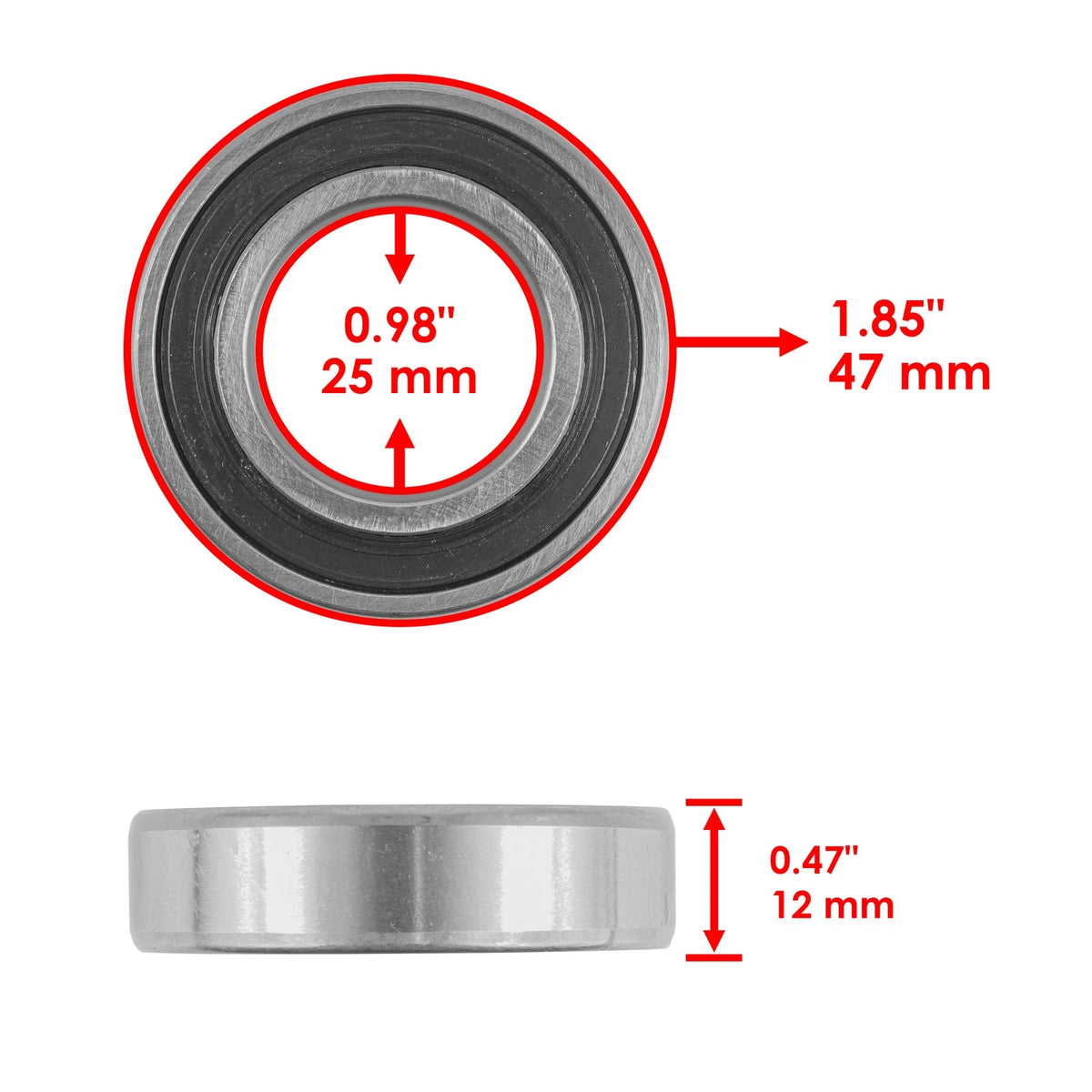 Front Brake Drum Hub with Bearing Bolts for Kawasaki Mule 2500 (1994–2000) - DR107AA2003, 92150-1366
