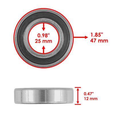 Front Brake Drum Hub with Bearing Bolts for Kawasaki Mule 2500 (1994–2000) - DR107AA2003, 92150-1366