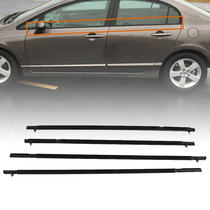 Set of 4 Window Moulding Trim Weather Strips for Honda Civic (2006–2011)