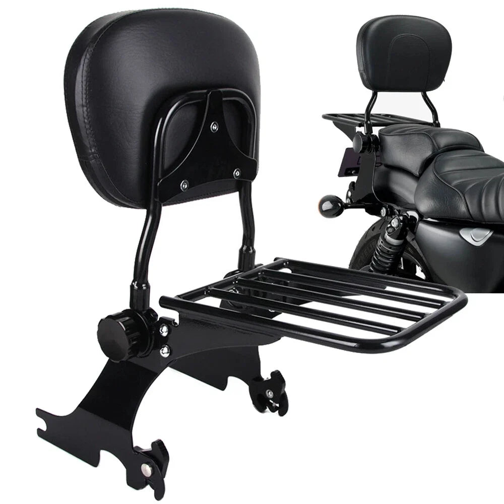 Backrest Sissy Bar & Luggage Rack for Harley Sportster XL 883 1200 (1994–2003)