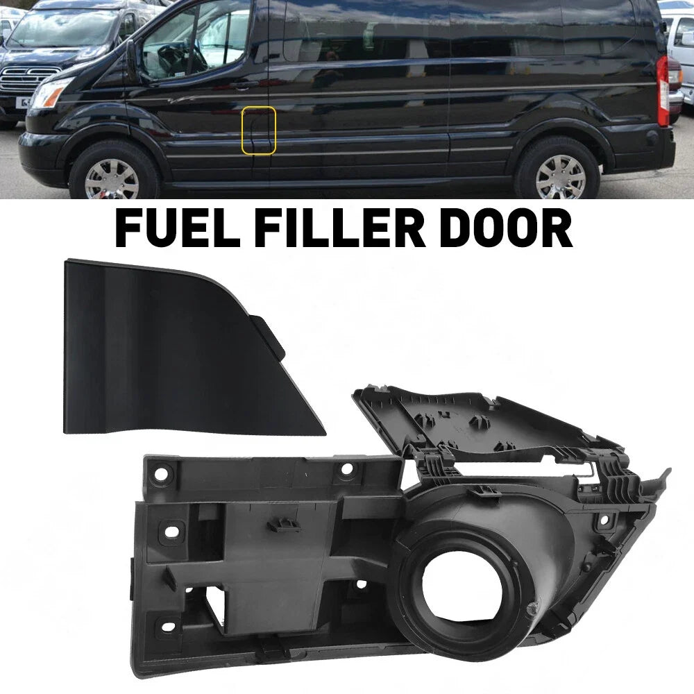 Fuel Filler Door Housing & Gas Cover for Ford Transit Van (2015–2023) Black