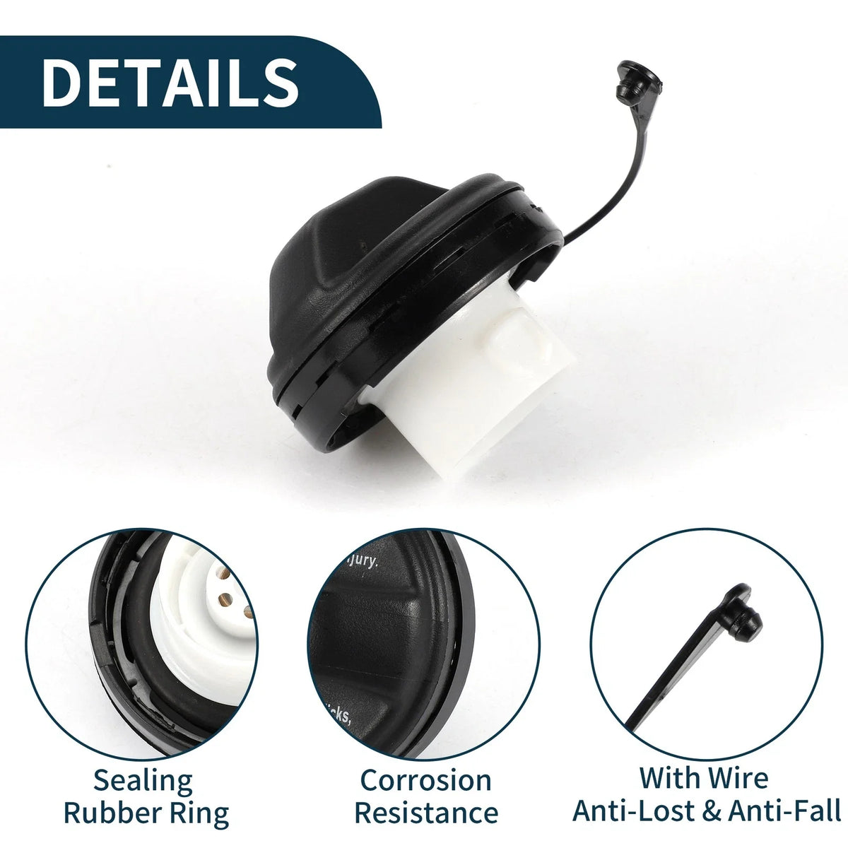 Gas Fuel Cap No. 7730033070 for Toyota 4Runner (2003–2009) Black White