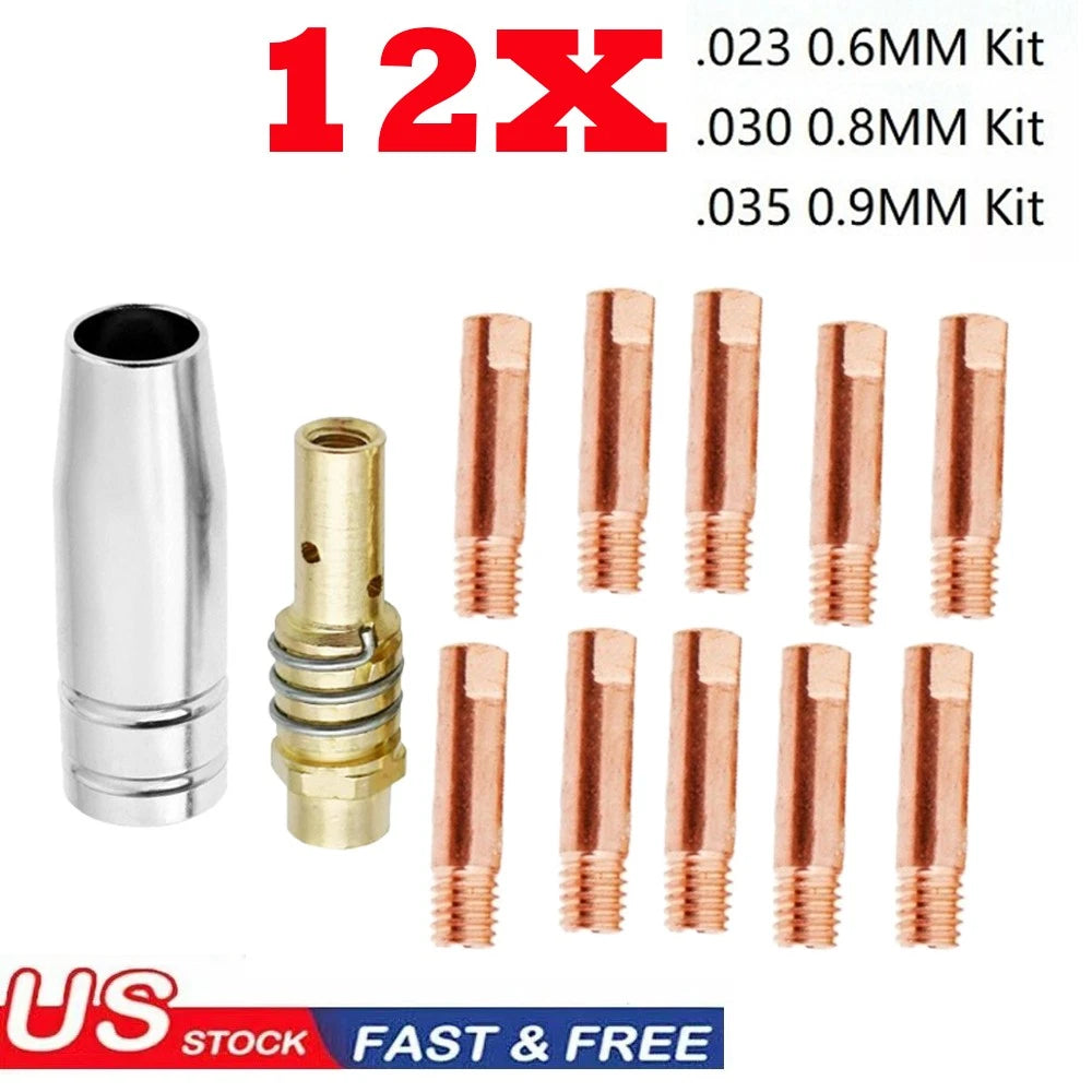 12Pack Mig Welding Gun Tip 023/030/035 for MB 15AK MIG125 Welder Torch