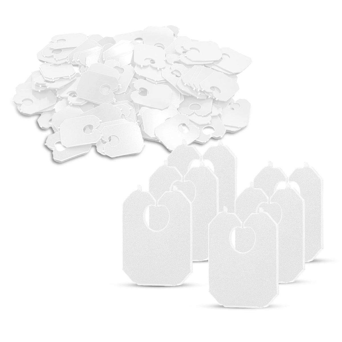 Pack of 100 White Disposable Plastic Clip and Bread Bag Clips
