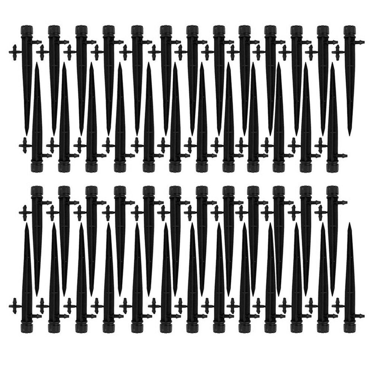 50Pack Adjustable Water Flow Nozzle Stake Drip Sprinklers Garden