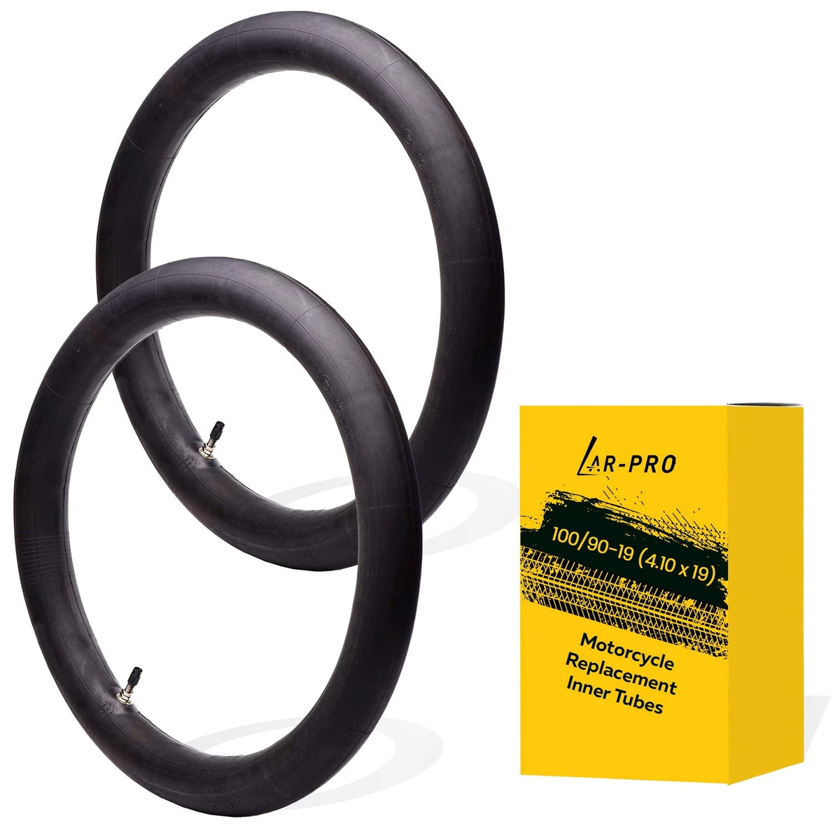 2X Heavy-Duty Motorcycle Inner Tubes 100/90-19 Butyl Rubber TR4 Valve