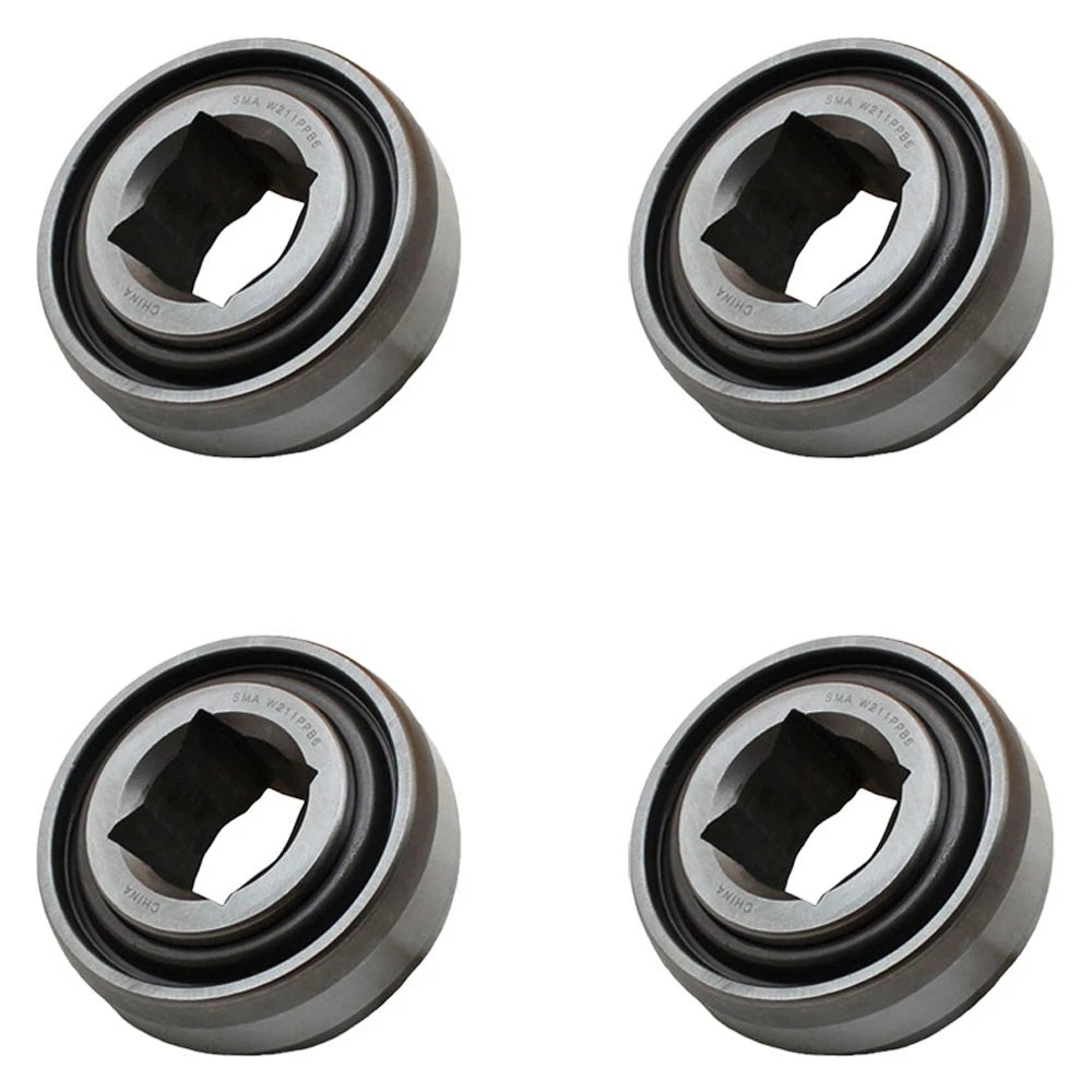 Set of 4 Disc Harrow Bearings 1.500" Square Bore x 1.750" IR x 4.130" OD