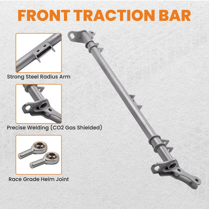 Steel Front Traction Control Lower Tie Bar Brace Kit for Honda Civic CRX (1988–1991)