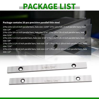 10 Pairs Precision Parallel Set 1/8" x 6" Accuracy 0.0002"