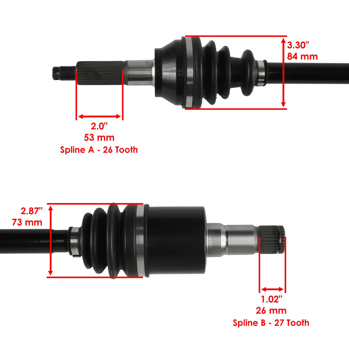 Set of 2 CV Joint Axles w/Bearing for Polaris Ranger XP 700 (2007–2008) SK3192AX111GR