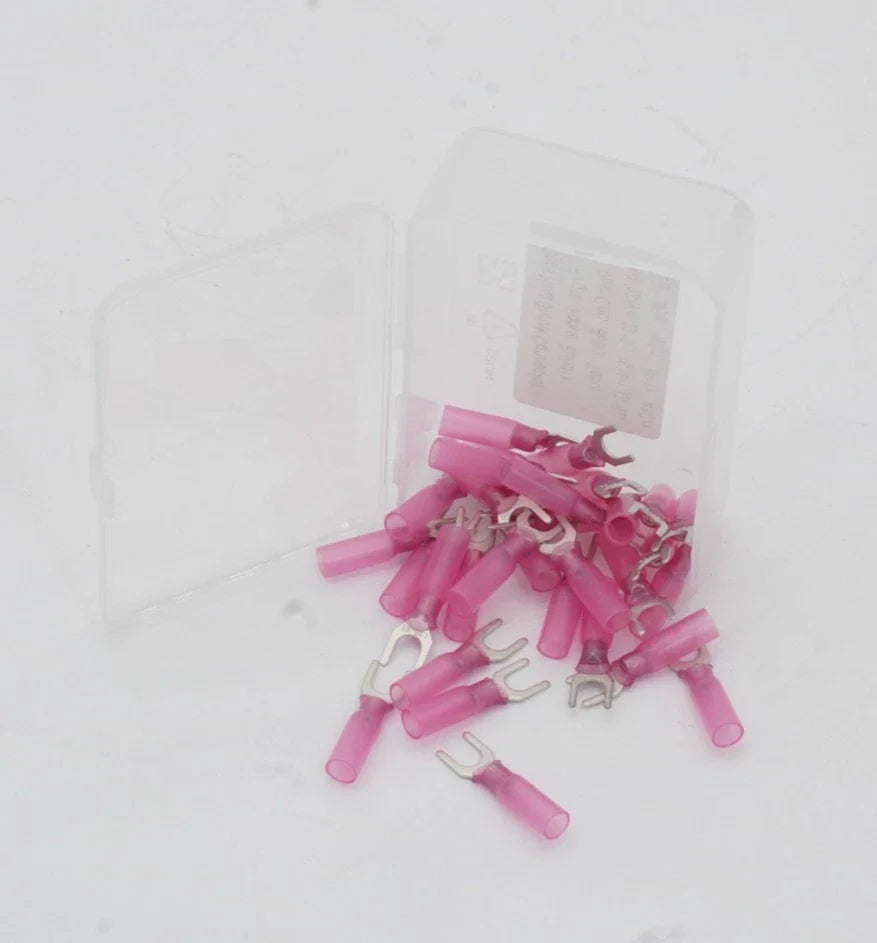 30-Pack Marine HDPE Heat Shrink Fork Terminal Connector #5 22-16 AWG