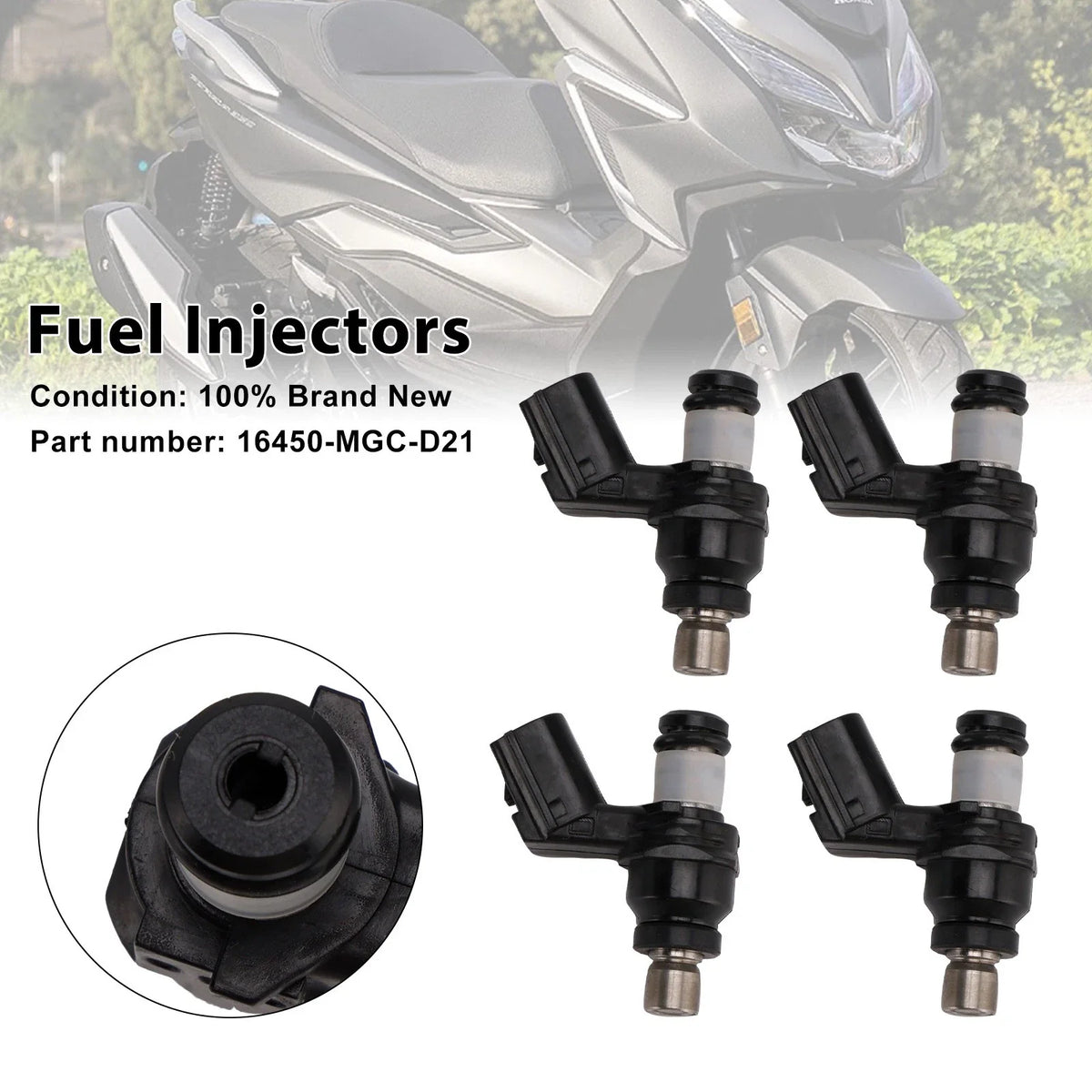 Set of 4 Fuel Injectors for Honda CB1100 NSS300 (2013–2017) 16450-MGC-D21