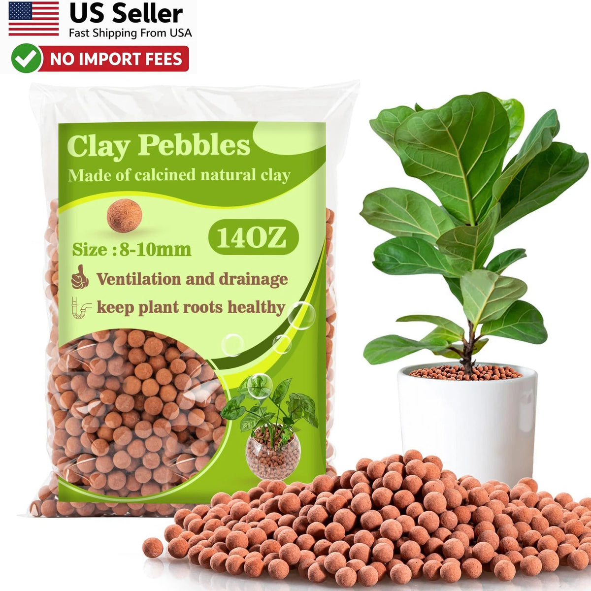 14oz Sukh LECA Clay Pebbles for Hydroponics