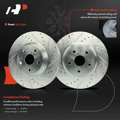 Front Drilled Brake Rotors & Ceramic Pads for Subaru Impreza WRX STI (2008–2014)