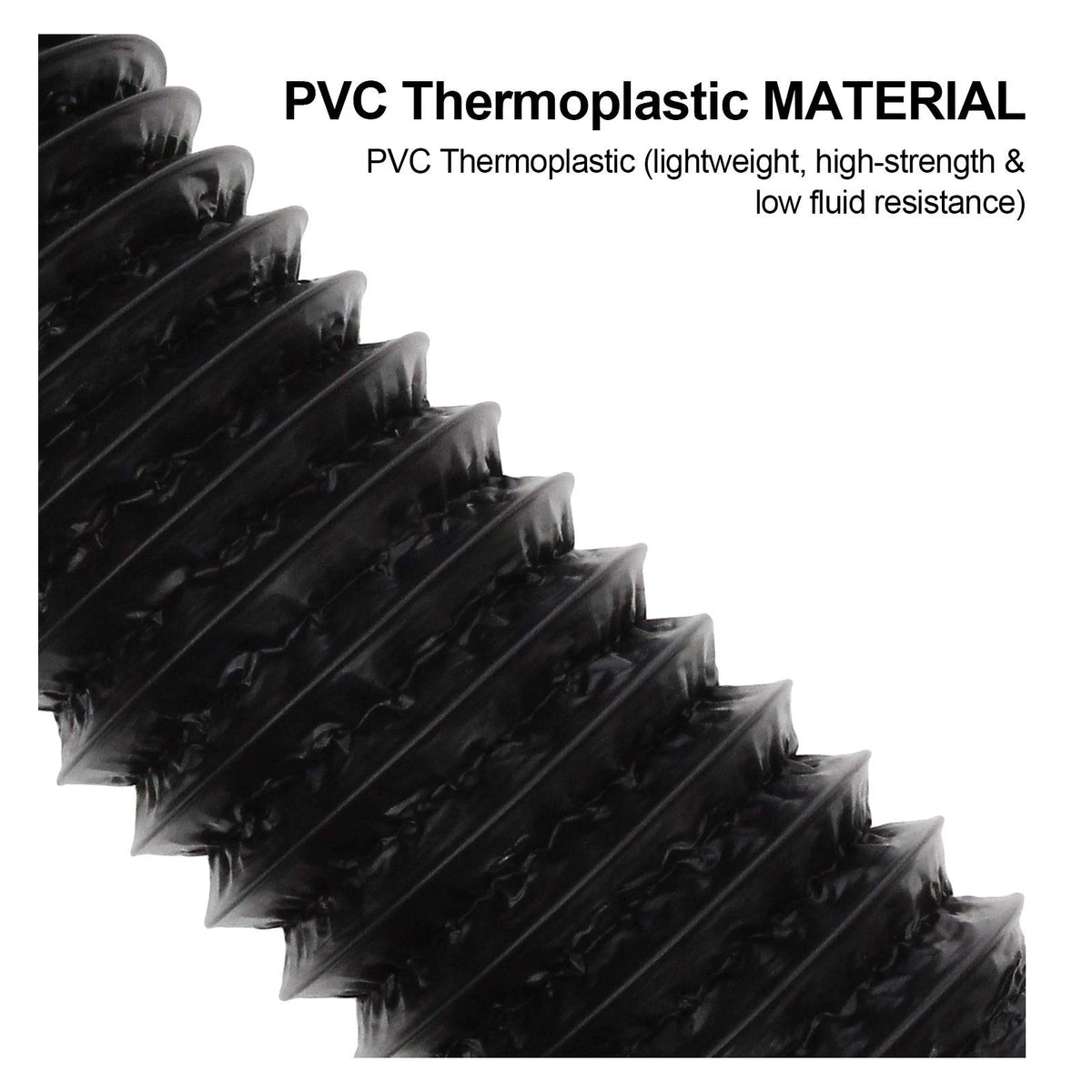 3 Inch Flexible Ducting Hose for Automotive Use (16.5 Feet) Black
