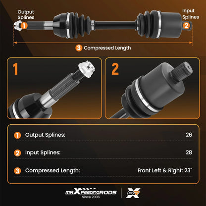 2 Pack Rear CV Axle Drive Shaft for Polaris Sportsman 450 570 (2014–2023)
