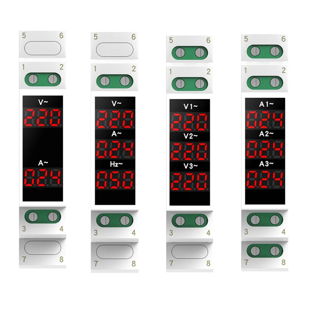 Mini Current Meter Digital Display for AC 80-500V 1-100A Din Rail