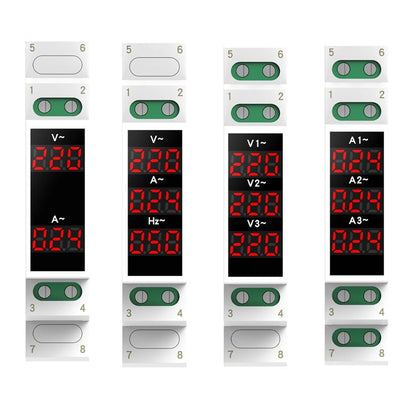 Mini Current Meter Digital Display for AC 80-500V 1-100A Din Rail