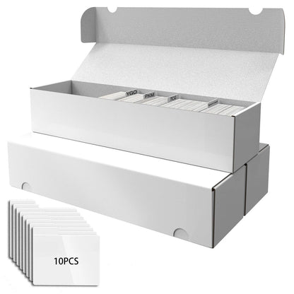 3-Pack Card Box for Trading Cards Storage (Laminated, White)